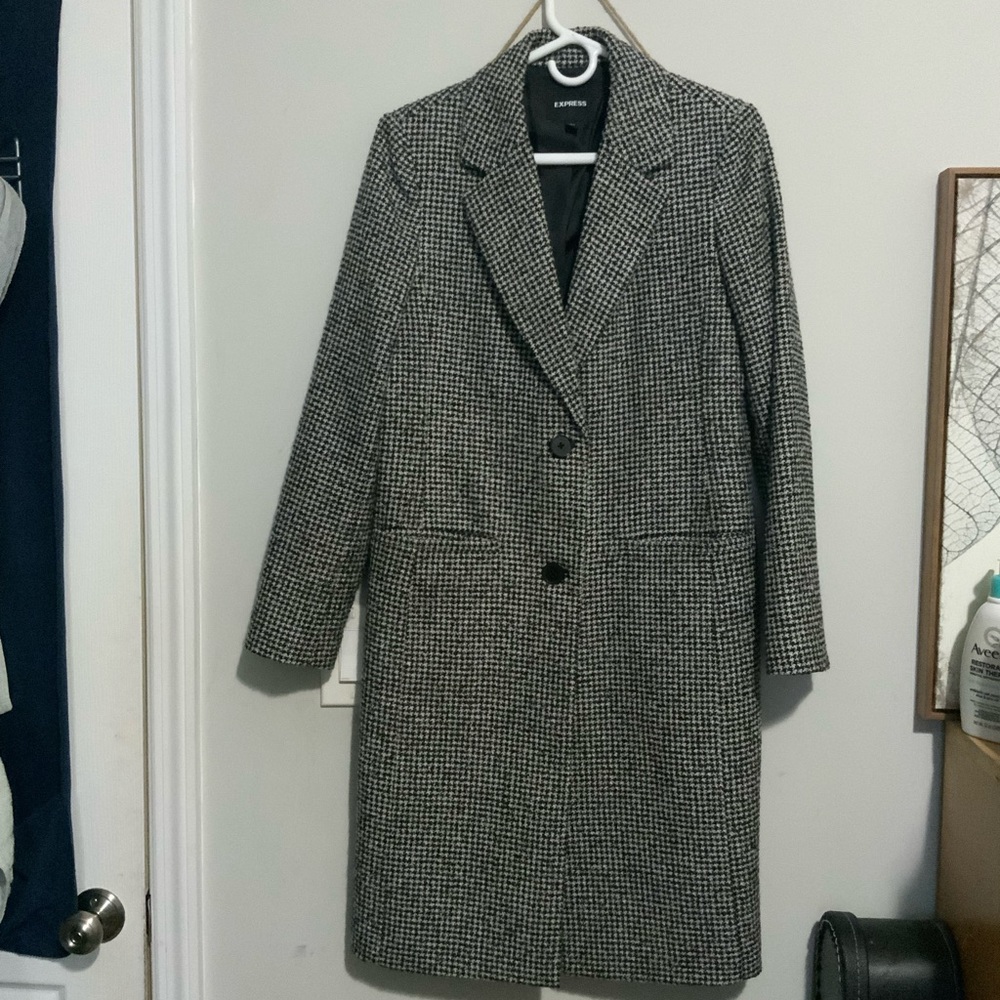 Express Houndstooth Single Breasted Coat size S